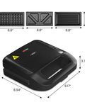 Sunvivi 3 in 1 Electric Sandwich Maker 750W Black - Electric Waffle Makers