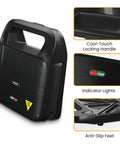 Sunvivi 3 in 1 Electric Sandwich Maker 750W Black - Electric Waffle Makers