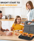 Sunvivi 3 in 1 Electric Sandwich Maker 750W Black - Electric Waffle Makers