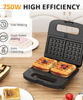 Sunvivi 3 in 1 Electric Sandwich Maker: Panini Press Grill and Waffle Iron Set