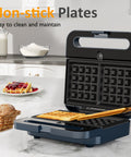 Sunvivi 3 in 1 Sandwich Maker Electric Waffle Maker with Removable Non-stick Plates 1000W Panini Press Grill with Glass