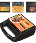 Sunvivi 3 in 1 Sandwich Maker Electric Waffle Maker with Removable Non-stick Plates 800W Panini Press Grill with Glass