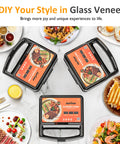 Sunvivi 3 in 1 Sandwich Maker Electric Waffle Maker with Removable Non-stick Plates 800W Panini Press Grill with Glass