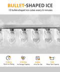Sunvivi 3 in1 Water Dispenser with Ice Maker Ice Crushing & Ice Water Nugget Ice Maker Countertop 44lbs in24Hrs 12 Ice