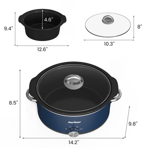 Sunvivi 3QT Compact Slow Cooker & Food Warmer