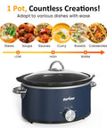 Sunvivi 3QT Compact Slow Cooker & Food Warmer