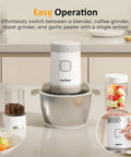 Sunvivi 4-IN-1 Food Processor: Electric Chopper for Meat Grinder Vegetable Chopper Juicer Garlic Peeler & Coffee