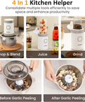 Sunvivi 4-IN-1 Food Processor: Electric Chopper for Meat Grinder Vegetable Chopper Juicer Garlic Peeler & Coffee