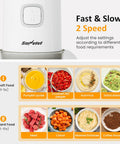Sunvivi 4-IN-1 Food Processor: Electric Chopper for Meat Grinder Vegetable Chopper Juicer Garlic Peeler & Coffee