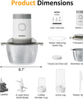 Sunvivi 4-IN-1 Food Processor: Electric Chopper for Meat Grinder Vegetable Chopper Juicer Garlic Peeler & Coffee