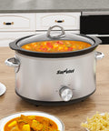 Sunvivi 4 Quart Slow Cooker & Mini Food Warmer - Silver - Slow Cookers
