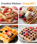 Sunvivi 4 Slices Waffle Maker: Electric Waffle Iron with Adjustable Temperature Control Nonstick Waffle Machine