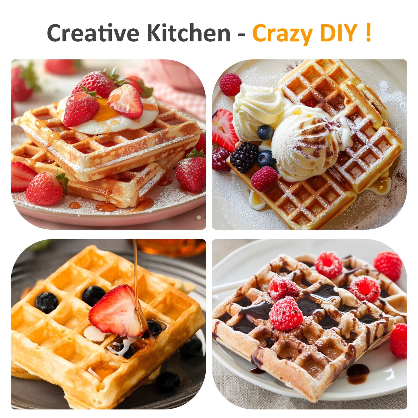 Sunvivi 4 Slices Waffle Maker: Electric Waffle Iron with Adjustable Temperature Control Nonstick Waffle Machine