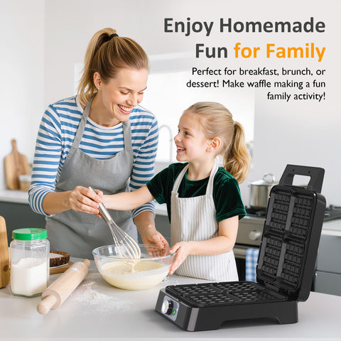 Sunvivi 4 Slices Waffle Maker: Electric Waffle Iron with Adjustable Temperature Control Nonstick Waffle Machine