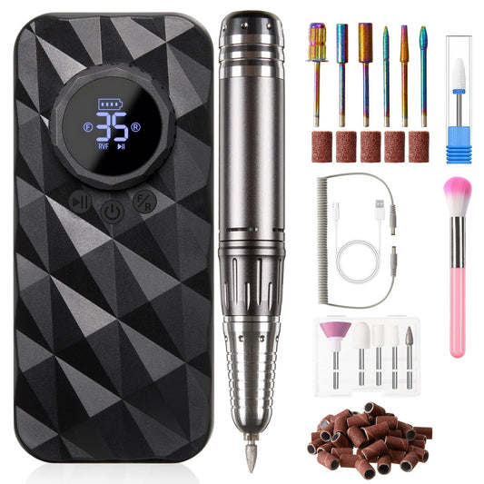 Sunvivi 40000RPM Electric Nail Drill Rechargeable Nail File Set for Acrylic Nails Gel Polishing - Nail Drills