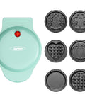 Sunvivi 6 in1 Mini Waffle Maker 4??¨¤ Waffle Iron with Removable Non-stick Plates Perfect Mini Waffle Maker for Kids