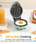 Sunvivi 6 in1 Mini Waffle Maker 4??¨¤ Waffle Iron with Removable Non-stick Plates Perfect Mini Waffle Maker for Kids
