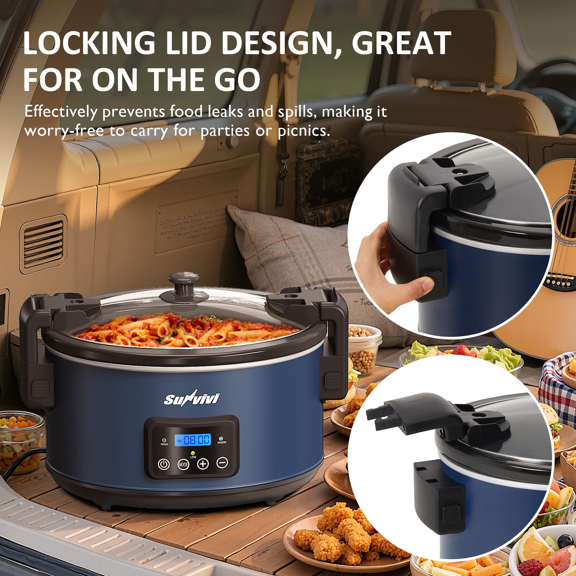 Sunvivi 8.5 Quart Programmable Slow Cooker