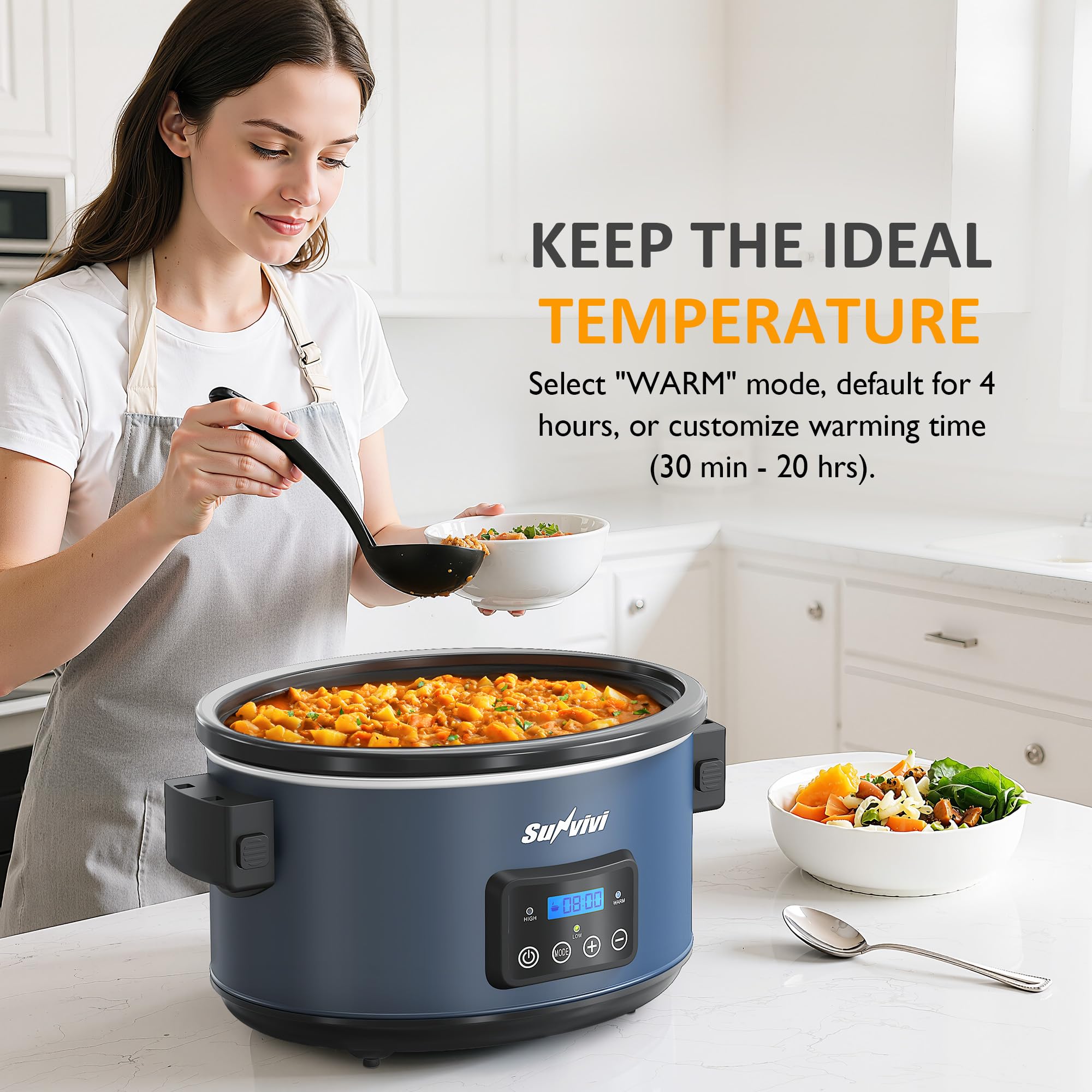 Sunvivi 8.5 Quart Programmable Slow Cooker