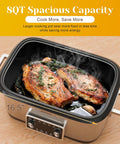 Sunvivi 8 Quart Slow Cooker Roaster Oven 12 in 1 Programmable Multi-Cooker Food Warmer