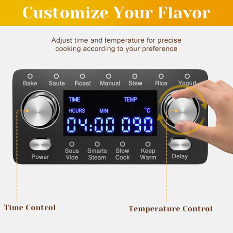 Sunvivi 8 Quart Slow Cooker Roaster Oven 12 in 1 Programmable Multi-Cooker Food Warmer