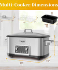 Sunvivi 8 Quart Slow Cooker Roaster Oven 12 in 1 Programmable Multi-Cooker Food Warmer