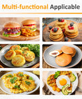 Sunvivi Breakfast Sandwich Maker with Egg Cooker Ring and Non-Stick Baking Plate