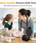 Sunvivi Breakfast Sandwich Maker with Egg Cooker Ring and Non-Stick Baking Plate