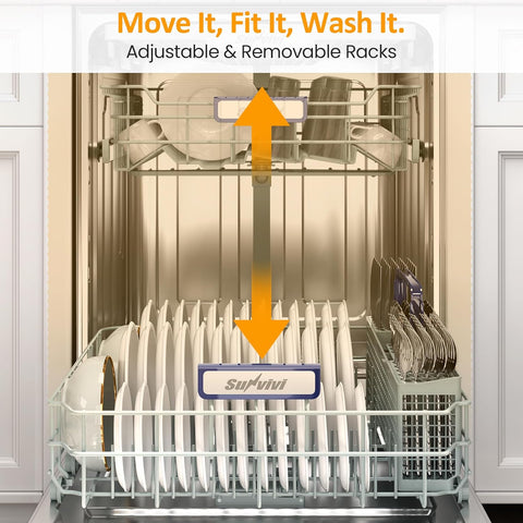 Sunvivi Built-in Dishwasher 14-16 Place Settings Large Capacity Dish Washer