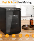 Sunvivi Clear Ice Maker Compact Countertop Ice Machine 1.6?¡¥?¡¥ Square Ice Cubes Fast 10-Min Ice Production