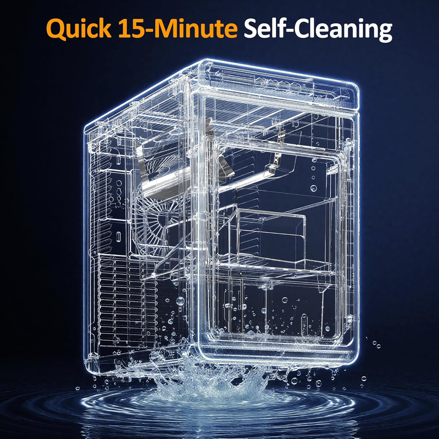Sunvivi Clear Ice Maker Compact Countertop Ice Machine 1.6’’ Square Ice Cubes Fast 10-Min Ice Production