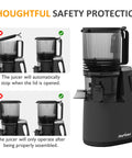 Sunvivi Cold Press Juicer with 5.9?¡¥?¡¥ Wide Feed Chute 250W Slow Juicer Machines Fit Whole Vegetables & Fruits - Single