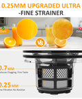 Sunvivi Cold Press Juicer with 5.9?¡¥?¡¥ Wide Feed Chute 250W Slow Juicer Machines Fit Whole Vegetables & Fruits - Single