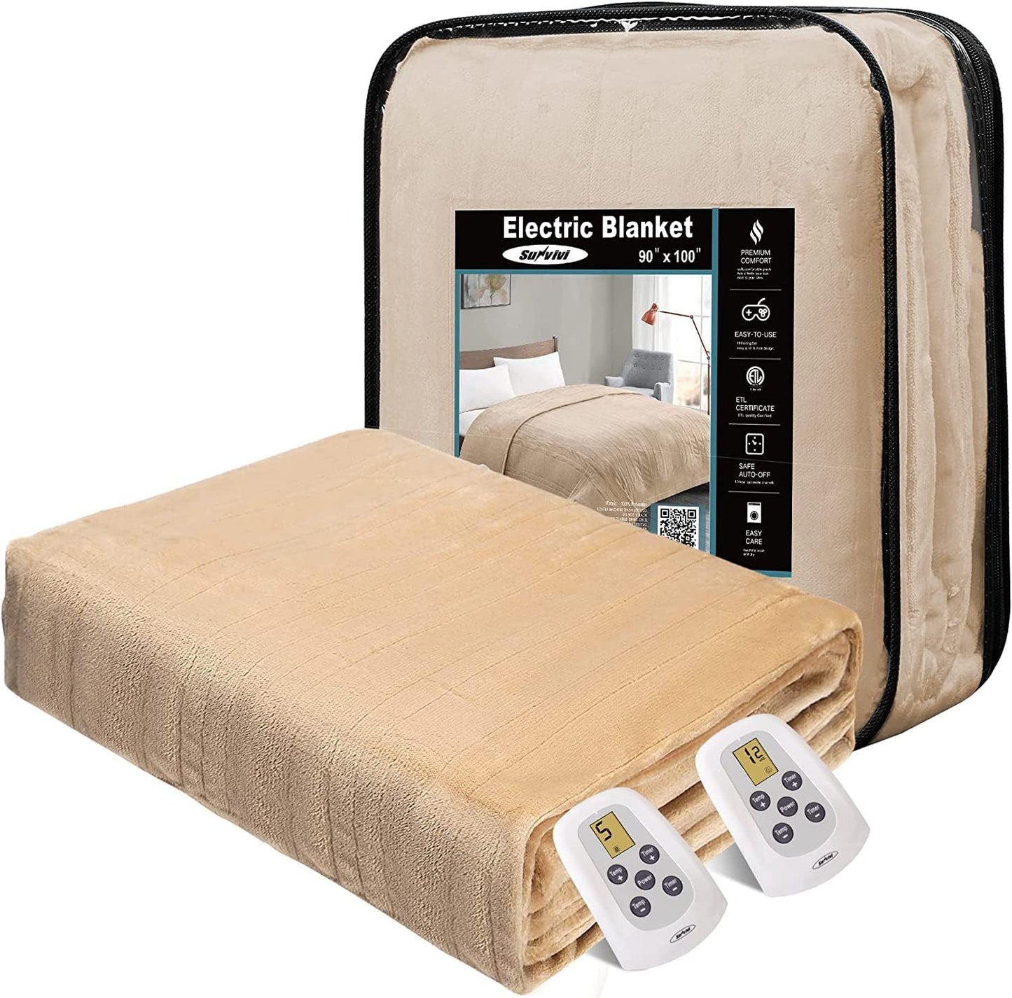 Sunvivi Controller for Electric Blanket King Yellowish Light LCD Display