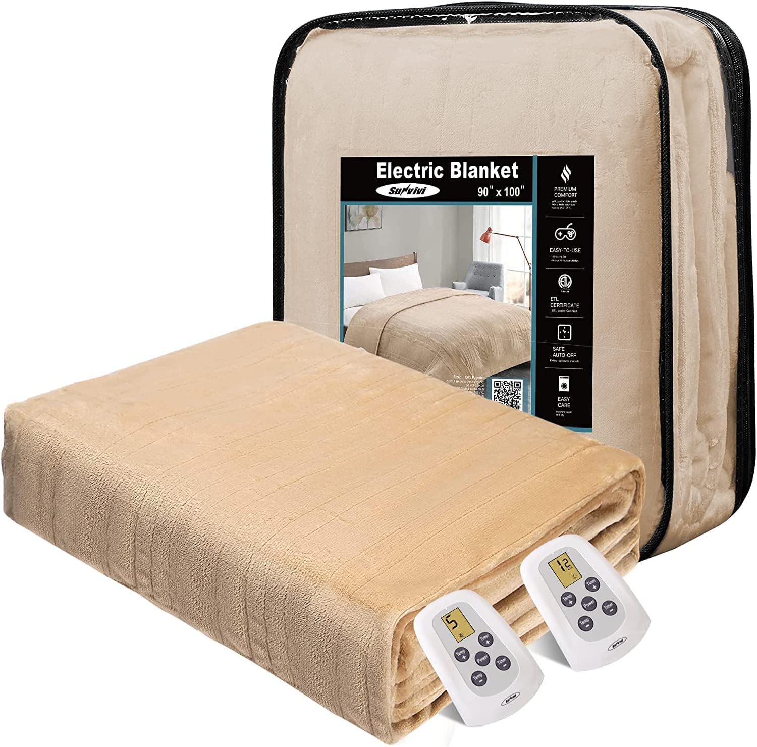Sunvivi Controller for Electric Blanket King Yellowish Light LCD Display