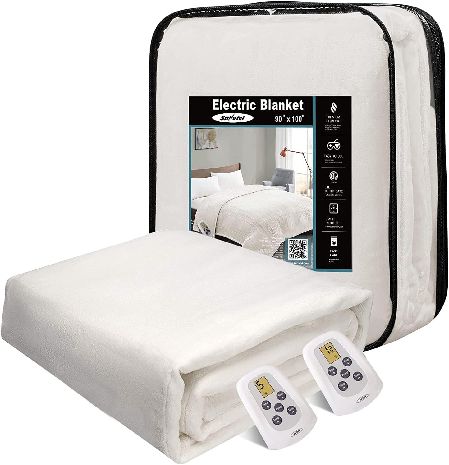 Sunvivi Controller for Electric Blanket King Yellowish Light LCD Display