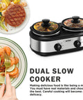 Sunvivi Dual Pot Slow Cooker 2*1.25 QT