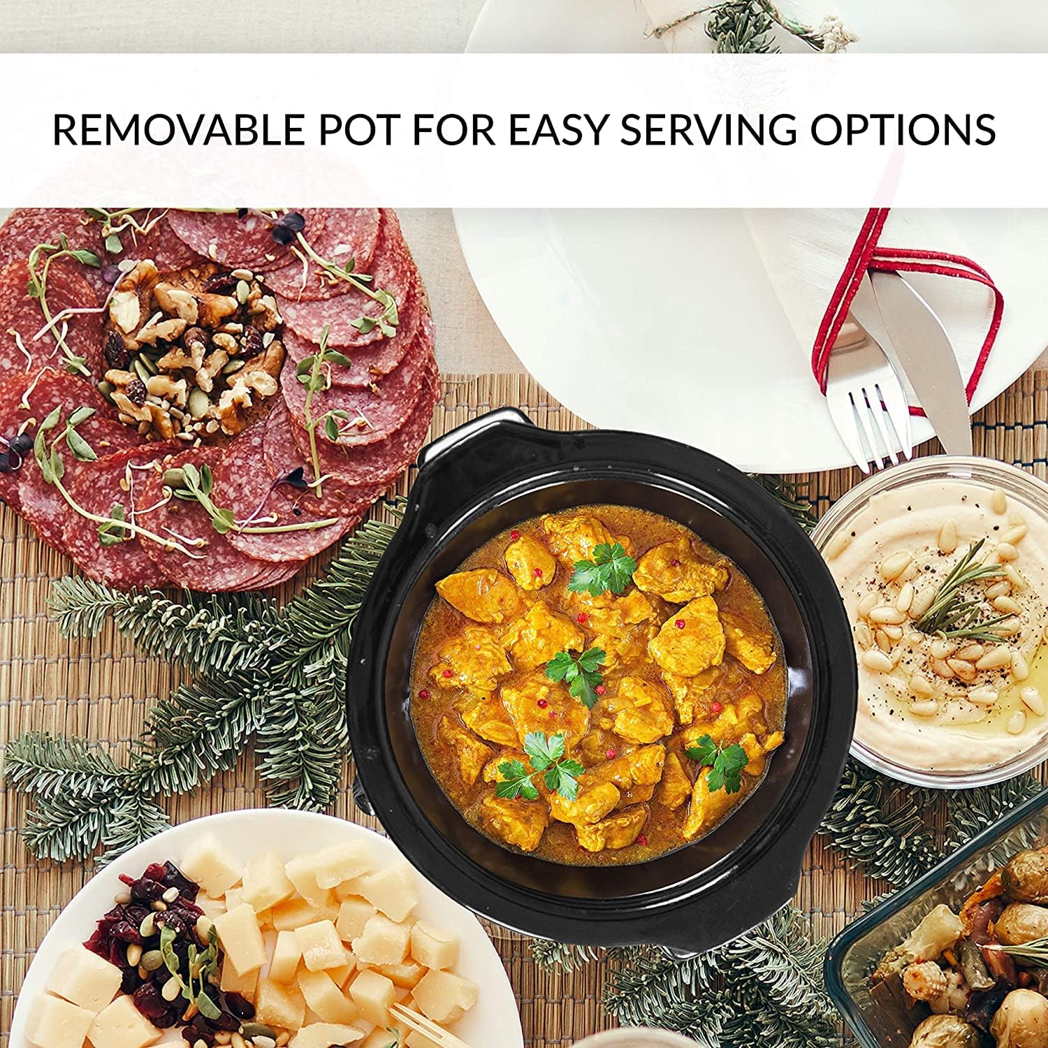 Sunvivi Dual Pot Slow Cooker 2*1.25 QT