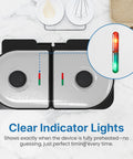 Sunvivi Dual Waffle Maker: Heart Waffle & Classic Waffle Iron with 2 Adjustable Temp Knobs