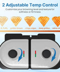 Sunvivi Dual Waffle Maker: Heart Waffle & Classic Waffle Iron with 2 Adjustable Temp Knobs
