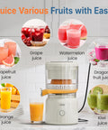 Sunvivi Electric Citrus Juicer 90W Automatic Juice Squeezer with High-Speed 15,000 RPM Ideal for Orange Lemon and Soft