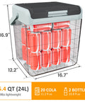 Sunvivi Electric Cooler & Warmer with Handle 25QT Portable Thermoelectric Car Refrigerator Dual Cooling & Heating 12V