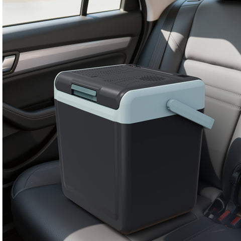 Sunvivi Electric Cooler & Warmer with Handle 25QT Portable Thermoelectric Car Refrigerator Dual Cooling & Heating 12V