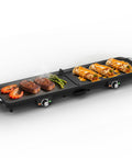 Sunvivi Electric Griddle Flat Grill: Indoor Grill with 2 Adjustable Temp Knobs Nonstick Cooking Plate Large Grill Pan