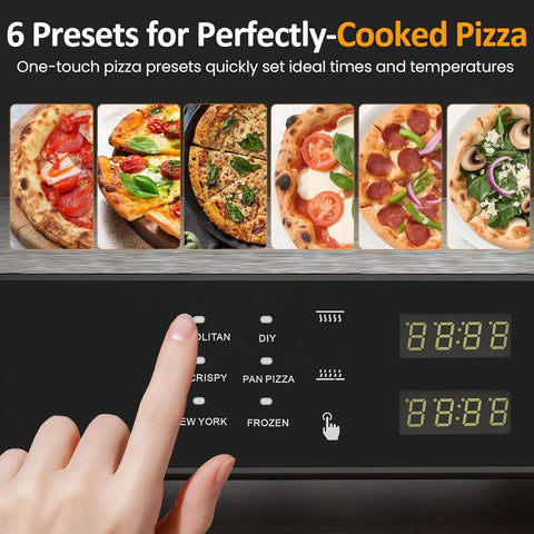 Sunvivi Electric Indoor Pizza Oven: Countertop Pizza Maker with 6 Presets