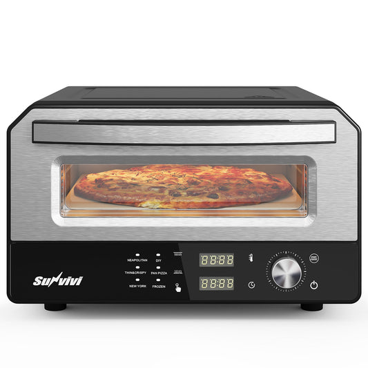 Sunvivi Electric Indoor Pizza Oven: Countertop Pizza Maker with 6 Presets