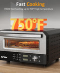 Sunvivi Electric Indoor Pizza Oven: Countertop Pizza Maker with 6 Presets