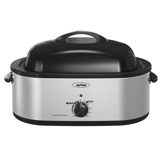 Sunvivi Electric Roaster Turkey Roaster Oven 18-28QT - 20 QT / Silver