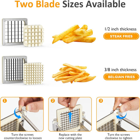 Sunvivi French Fry Cutter Stainless Steel Potato Slicer