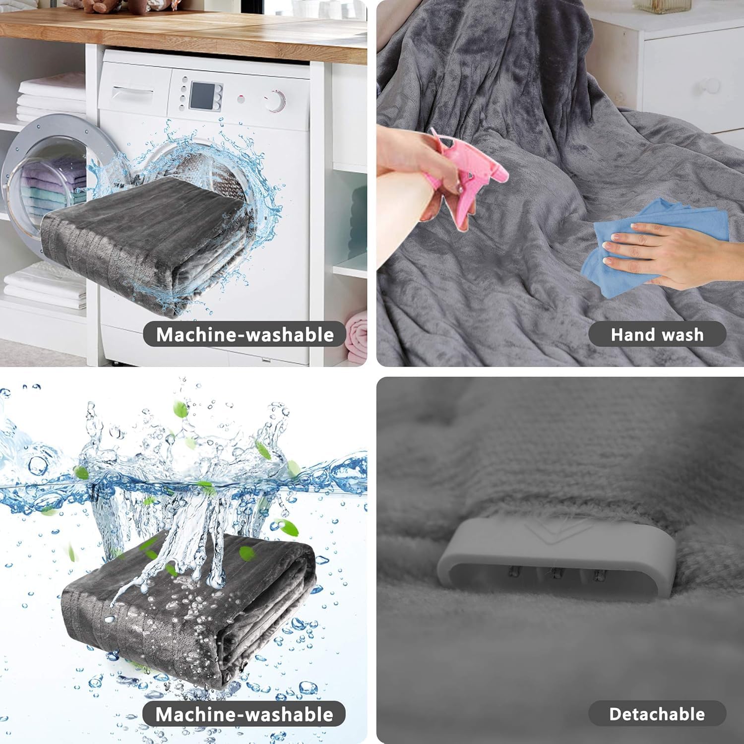 SUNVIVI Heated Electric Blanket Queen Size Dual Control